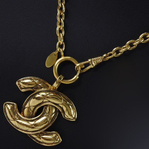 CHANEL Matrasse vintage COCO Mark Necklace gold Plated Gold Women - Picture 1 of 8